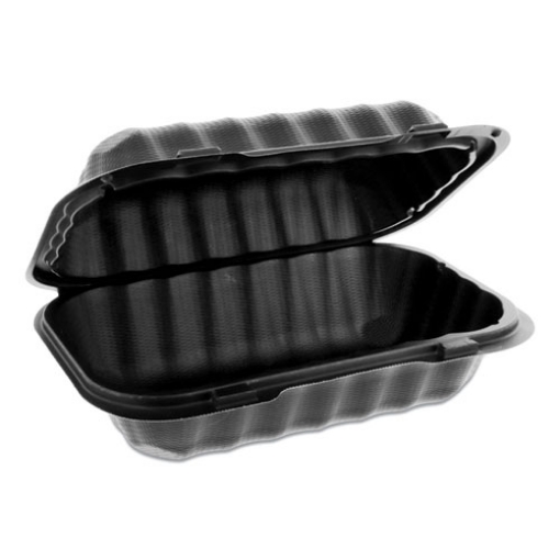 Picture of EarthChoice SmartLock Microwavable MFPP Hinged Lid Container, 9 x 6 x 3.25, Black, Plastic, 270/Carton