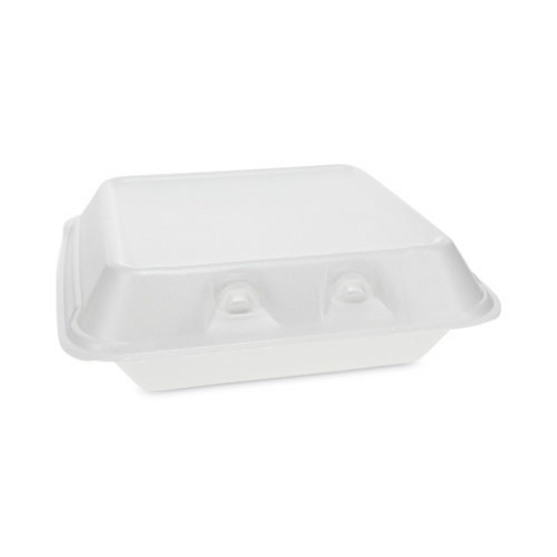 Picture of SmartLock Foam Hinged Lid Container, Small, 7.5 x 8 x 2.63, White, 150/Carton