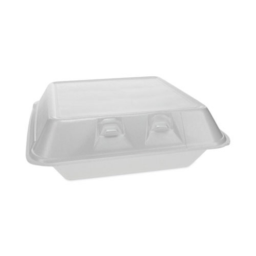 Picture of SmartLock Foam Hinged Lid Container, Large, 9 x 9.13 x 3.25, White, 150/Carton