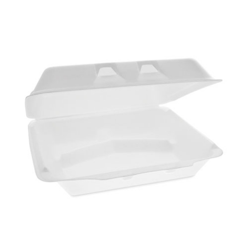 Picture of SmartLock Foam Hinged Lid Container, X-Large, 3-Compartment, 9.5 x 10.5 x 3.25, White, 250/Carton