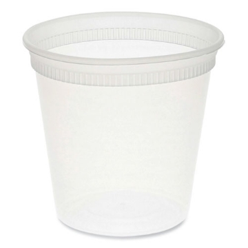 Picture of newspring delitainer microwavable container, 24 oz, 4.55 x 4.55 x 4.35, clear, plastic, 480/carton