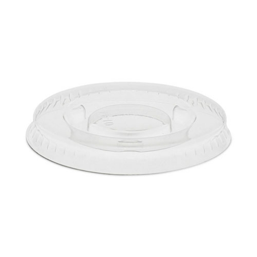 Picture of Plastic Portion Cup Lid, Fits 0.5 oz to 1 oz Cups, Clear, 100/Sleeve, 25 Sleeves/Carton