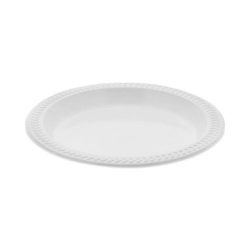 Picture of Meadoware Impact Plastic Dinnerware, Plate, 6" dia, White, 1,000/Carton