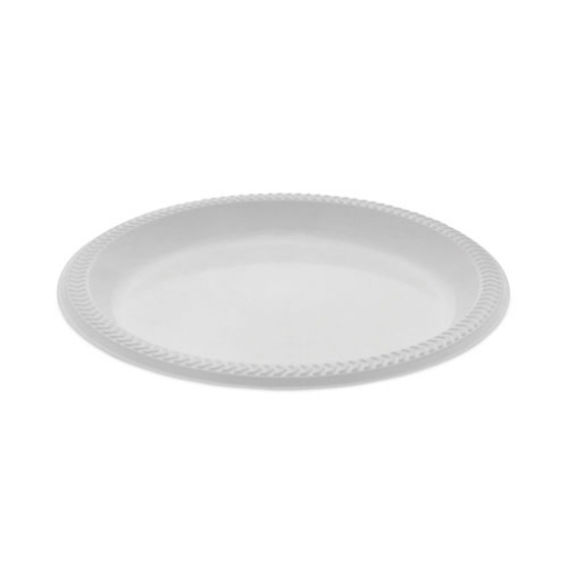 Picture of Meadoware Impact Plastic Dinnerware, Plate, 8.88" dia, White, 400/Carton