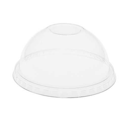 Picture of EarthChoice Strawless RPET Lid, Dome Lid, Clear, Fits 12 oz to 24 oz "B" Cups, Clear, 1,020/Carton