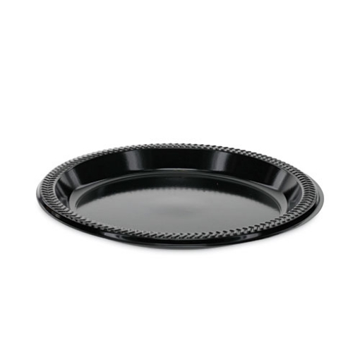 Picture of Prairieware Impact Plastic Dinnerware, Plate, 8.88" dia, Black, 400/Carton