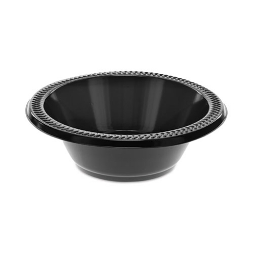 Picture of Prairieware Impact Plastic Dinnerware, Bowl, 12 oz, 5" dia, Black, 1,000/Carton