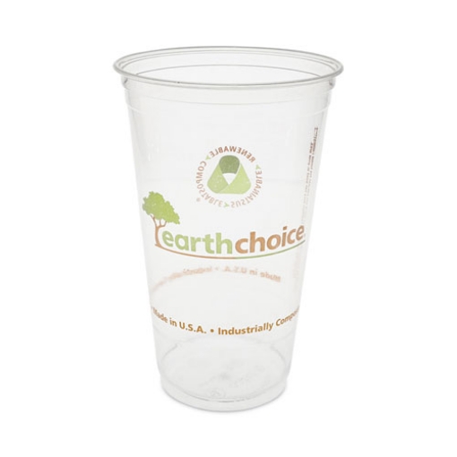 Picture of EarthChoice Compostable Cold Cup, 24 oz, Clear/Printed, 580/Carton