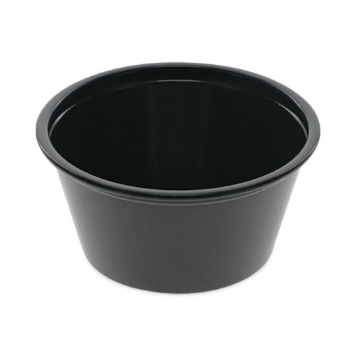 Picture of Plastic Portion Cup, 2 oz, Black, 200/Bag, 12 Bags/Carton