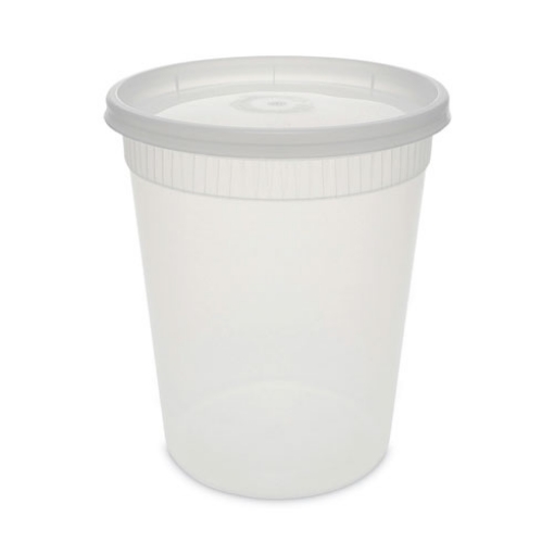 Picture of Newspring DELItainer Microwavable Container, 32 oz, 4 .55 Diameter x 5.55 h, Clear, Plastic, 240/Carton