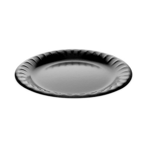 Picture of Placesetter Deluxe Laminated Foam Dinnerware, Plate, 9" dia, Black, 500/Carton