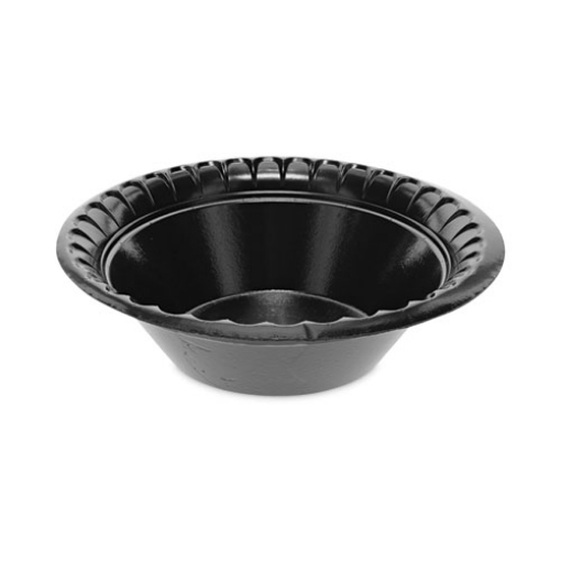 Picture of Placesetter Deluxe Laminated Foam Dinnerware, Bowl, 12 oz, 6" dia, Black, 1,000/Carton