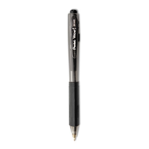 Picture of WOW! Ballpoint Pen Value Pack, Retractable, Medium 1 mm, Black Ink, Smoke/Black Barrel, 36/Pack