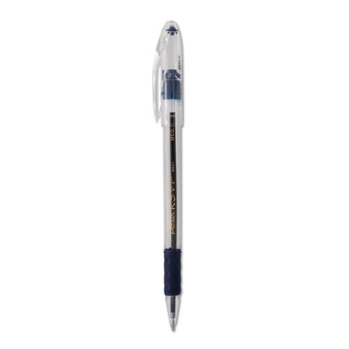 Picture of R.s.v.p. Ballpoint Pen, Stick, Medium 1 Mm, Blue Ink, Clear/blue Barrel, Dozen