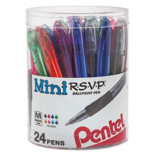 Picture of R.s.v.p. Mini Ballpoint Pen, Stick, Medium 1 Mm, Assorted Ink And Barrel Colors, 24/pack