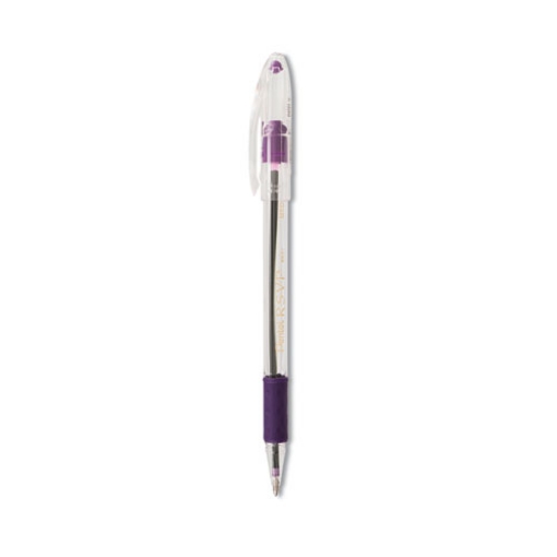 Picture of R.s.v.p. Ballpoint Pen, Stick, Medium 1 Mm, Violet Ink, Clear/violet Barrel, Dozen