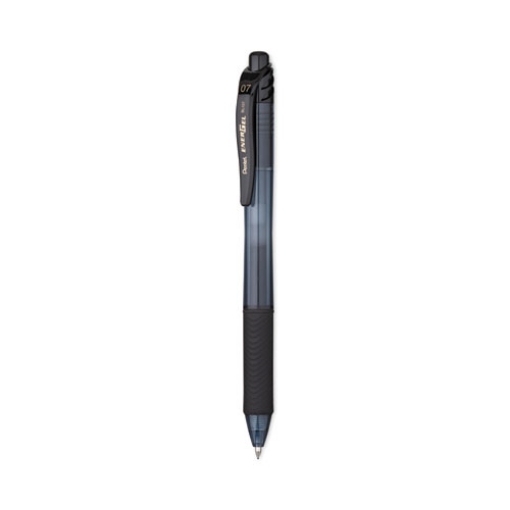 Picture of EnerGel-X Gel Pen, Retractable, Medium 0.7 mm, Black Ink, Smoke/Black Barrel, Dozen