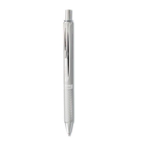 Picture of Energel Alloy Rt Gel Pen, Retractable, Medium 0.7 Mm, Black Ink, Chrome Barrel