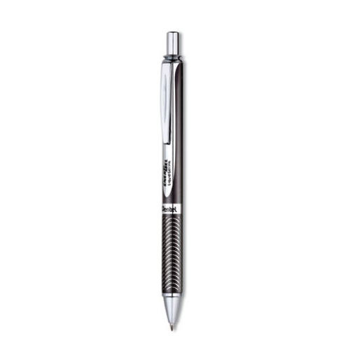 Picture of Energel Alloy Rt Gel Pen, Retractable, Medium 0.7 Mm, Black Ink, Black Barrel