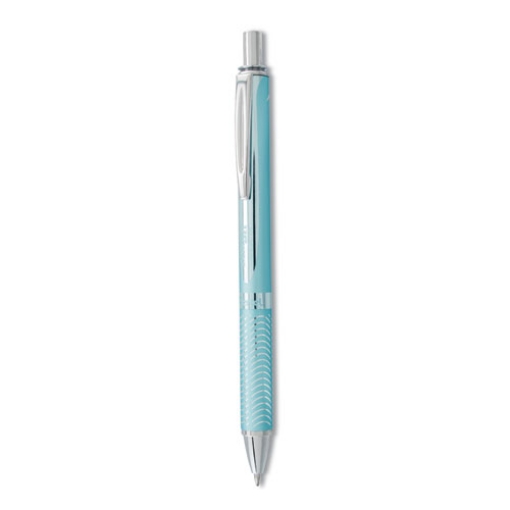 Picture of Energel Alloy Rt Gel Pen, Retractable, Medium 0.7 Mm, Black Ink, Aquamarine Barrel