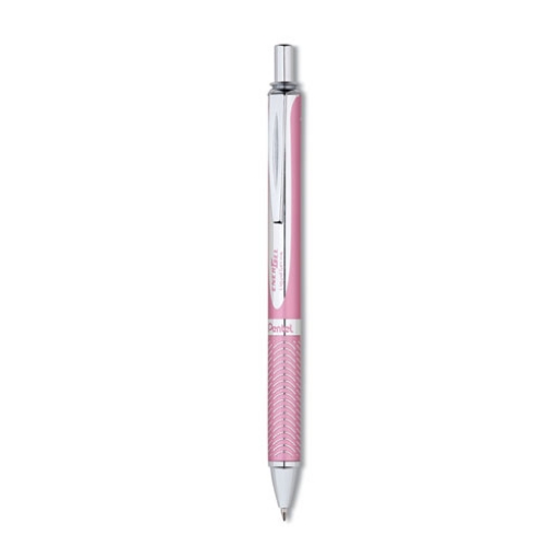 Picture of Energel Alloy Rt Gel Pen, Retractable, Medium 0.7 Mm, Black Ink, Pink Barrel