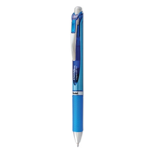 Picture of EnerGel RTX Gel Pen, Retractable, Medium 0.7 mm, Blue Ink, Blue/Light Blue Barrel