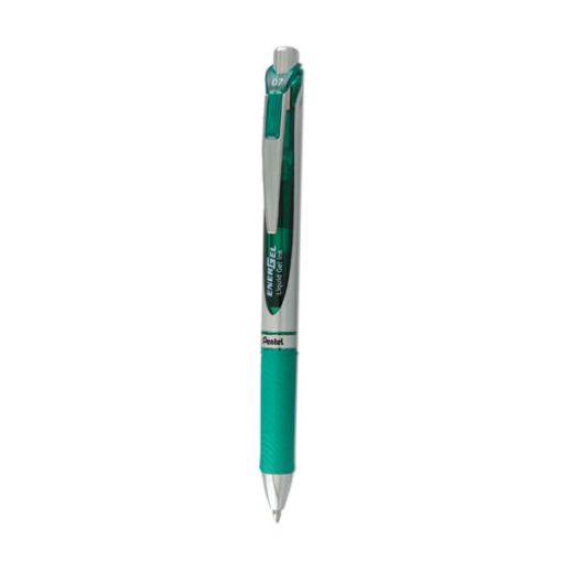 Picture of Energel Rtx Gel Pen, Retractable, Medium 0.7 Mm, Green Ink, Green/gray Barrel