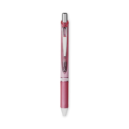 Picture of Energel Rtx Gel Pen, Retractable, Medium 0.7 Mm, Black Ink, Pink/silver Barrel, 3/pack