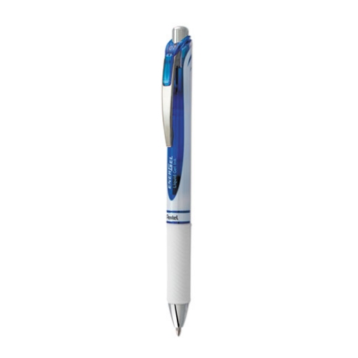 Picture of EnerGel RTX Gel Pen, Retractable, Medium 0.7 mm, Blue Ink, White/Translucent Blue Barrel