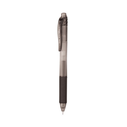 Picture of EnerGel-X Gel Pen, Retractable, Fine 0.5 mm Needle Tip, Black Ink, Clear/Black Barrel, 24/Pack