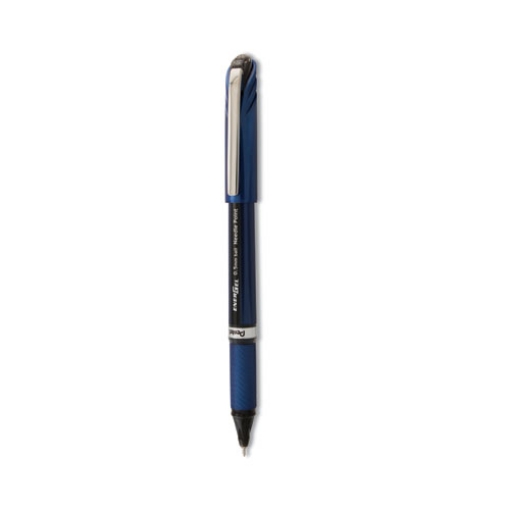 Picture of EnerGel NV Gel Pen, Stick, Fine 0.5 mm Needle Tip, Black Ink, Blue/Black Barrel, Dozen