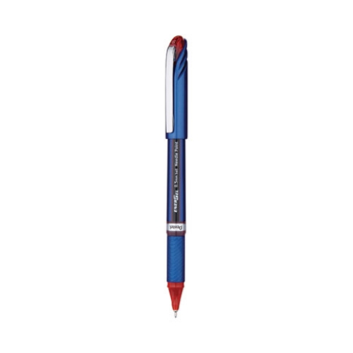 Picture of EnerGel NV Gel Pen, Stick, Fine 0.5 mm Needle Tip, Red Ink, Blue/Red Barrel, Dozen