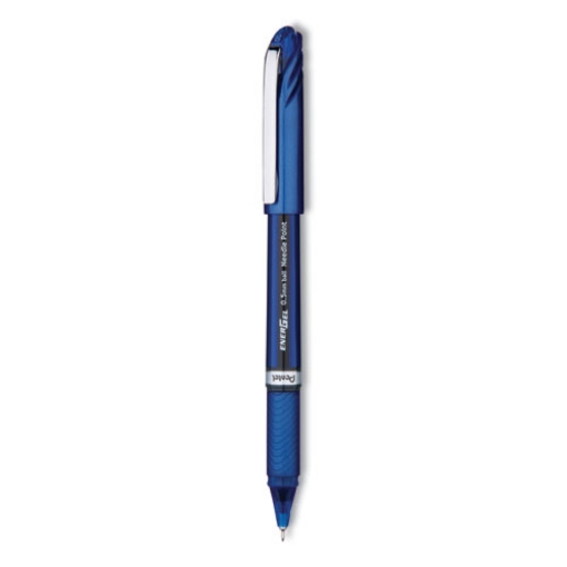 Picture of Energel Nv Gel Pen, Stick, Fine 0.5 Mm Needle Tip, Blue Ink, Blue Barrel, Dozen