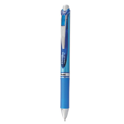 Picture of EnerGel RTX Gel Pen, Retractable, Fine 0.5 mm Needle Tip, Blue Ink, Blue/Light Blue Barrel