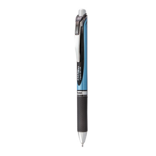 Picture of EnerGel RTX Gel Pen, Retractable, Medium 0.7 mm Needle Tip, Black Ink, Black/Blue Barrel