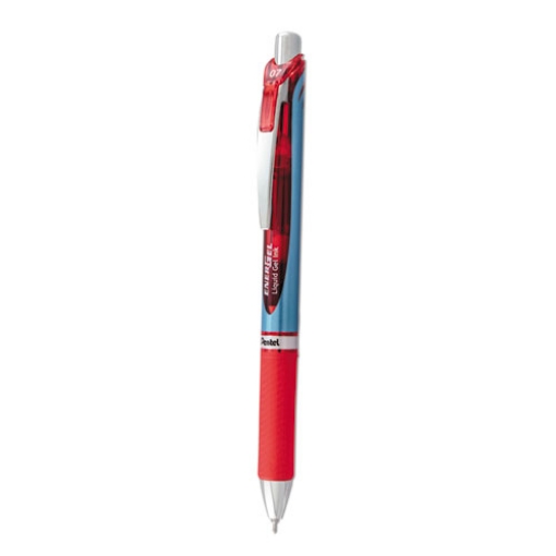 Picture of EnerGel RTX Gel Pen, Retractable, Medium 0.7 mm Needle Tip, Red Ink, Red/Blue Barrel