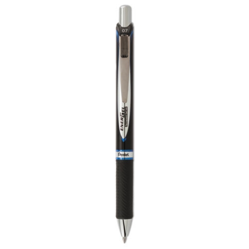 Picture of EnerGel PRO Permanent Ink Hybrid Gel Pen, Retractable, Medium 0.7 mm, Blue Ink, Black Barrel