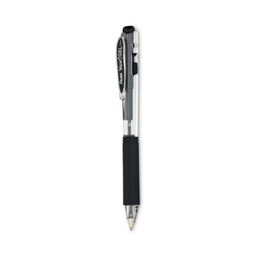 Picture of Wow! Gel Pen, Retractable, Medium 0.7 Mm, Black Ink, Clear/black Barrel, Dozen