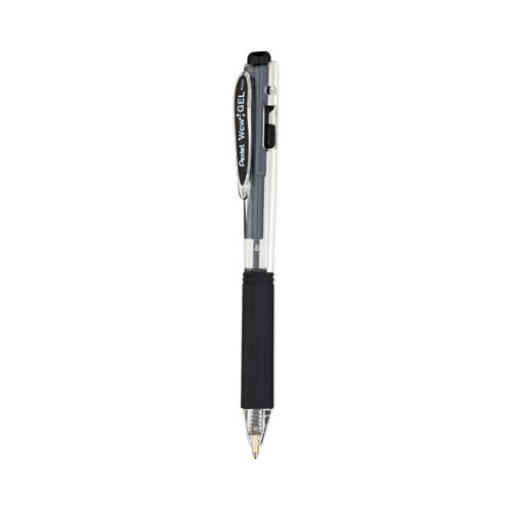 Picture of Wow! Gel Pen Bonus Pack, Retractable, Medium 0.7 Mm, Black Ink, Clear/black Barrel, 24/pack