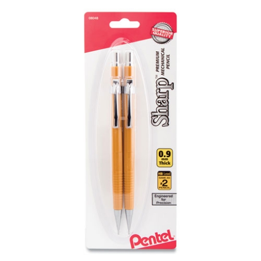 Picture of Sharp Mechanical Pencil, 0.9 mm, HB (#2), Black Lead, Yellow Barrel, 2/Pack