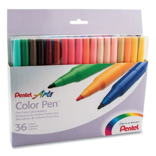 Picture of Fine Point 36-Color Pen Set, Fine Bullet Tip, Assorted Colors, 36/set