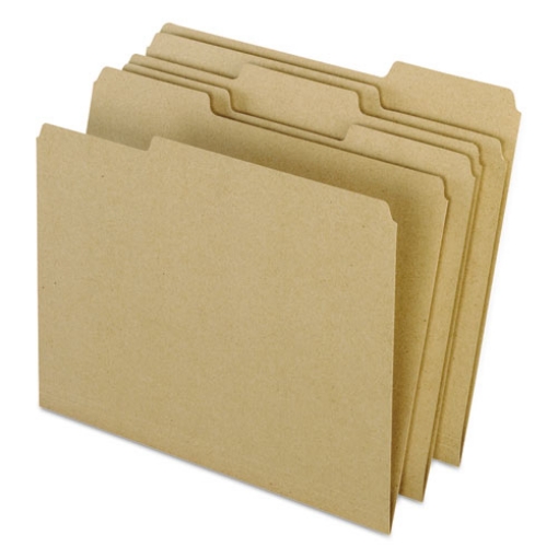 Picture of Earthwise by Pendaflex 100% Recycled Colored File Folders, 1/3-Cut Tabs: Assorted, Letter, 0.5" Expansion, Brown, 100/Box