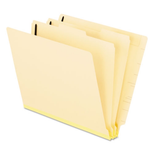 Picture of Manila End Tab Classification Folders, 2" Expansion, 2 Dividers, 6 Fasteners, Letter Size, Manila Exterior, 10/Box