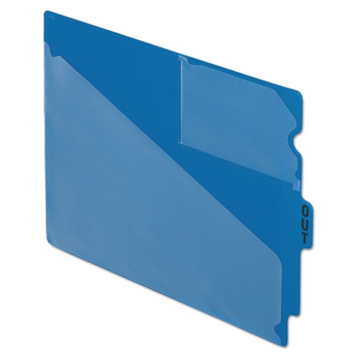 Picture of Colored Poly Out Guides With Center Tab, 1/3-Cut End Tab, Out, 8.5 X 11, Blue, 50/box