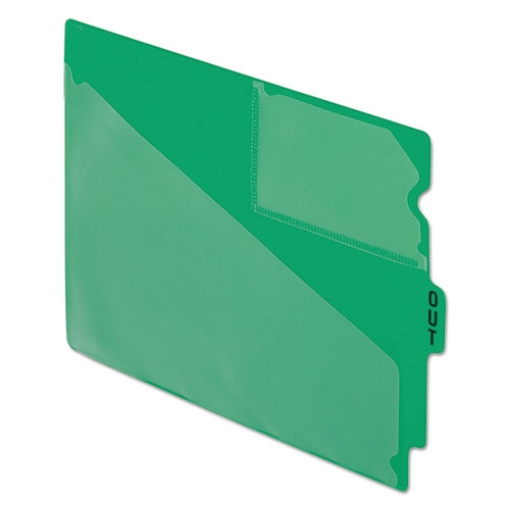 Picture of Colored Poly Out Guides With Center Tab, 1/3-Cut End Tab, Out, 8.5 X 11, Green, 50/box