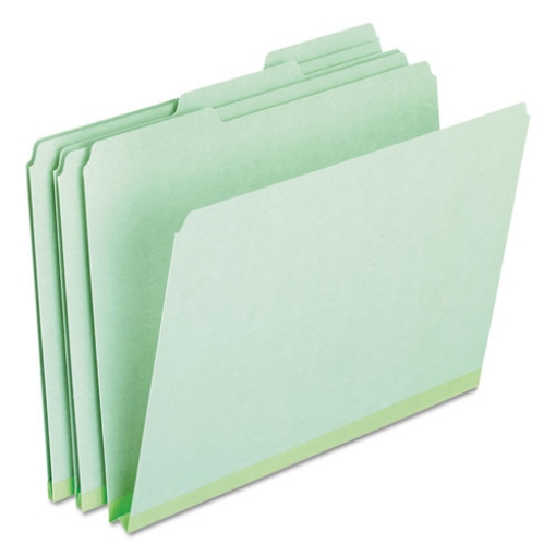 Picture of Pressboard Expanding File Folders, 1/3-Cut Tabs: Assorted, Letter Size, 1" Expansion, Green, 25/Box