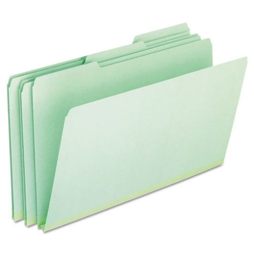 Picture of Pressboard Expanding File Folders, 1/3-Cut Tabs: Assorted, Legal Size, 1" Expansion, Green, 25/Box