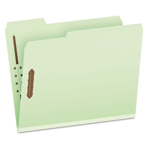 Picture of Heavy-Duty Pressboard Folders with Embossed Fasteners, 1/3-Cut Tabs, 1" Expansion, 2 Fasteners, Letter Size, Green, 25/Box