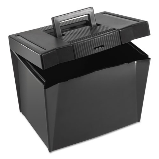 Picture of Portable Letter Size File Box, Letter Files, 13.5" X 10.25" X 10.88", Black