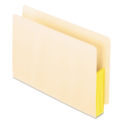 Picture of Manila Drop Front Shelf File Pockets with Rip-Proof-Tape Gusset Top, 5.25" Expansion, Legal Size, Manila, 10/Box